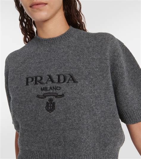 grigio prada|Pullover Slate in lana e cashmere in Grigio .